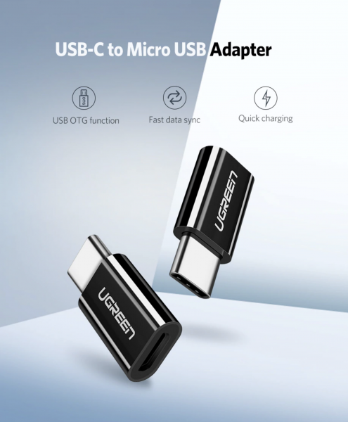 USB C 3.1 auf Micro USB OTG Adapter für Smartphone und Tablet (schwarz)